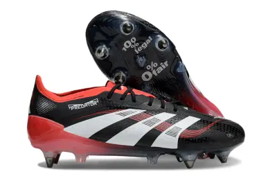 Adidas Predator 25 Elite SG - Black/Red Accent/White Detail
