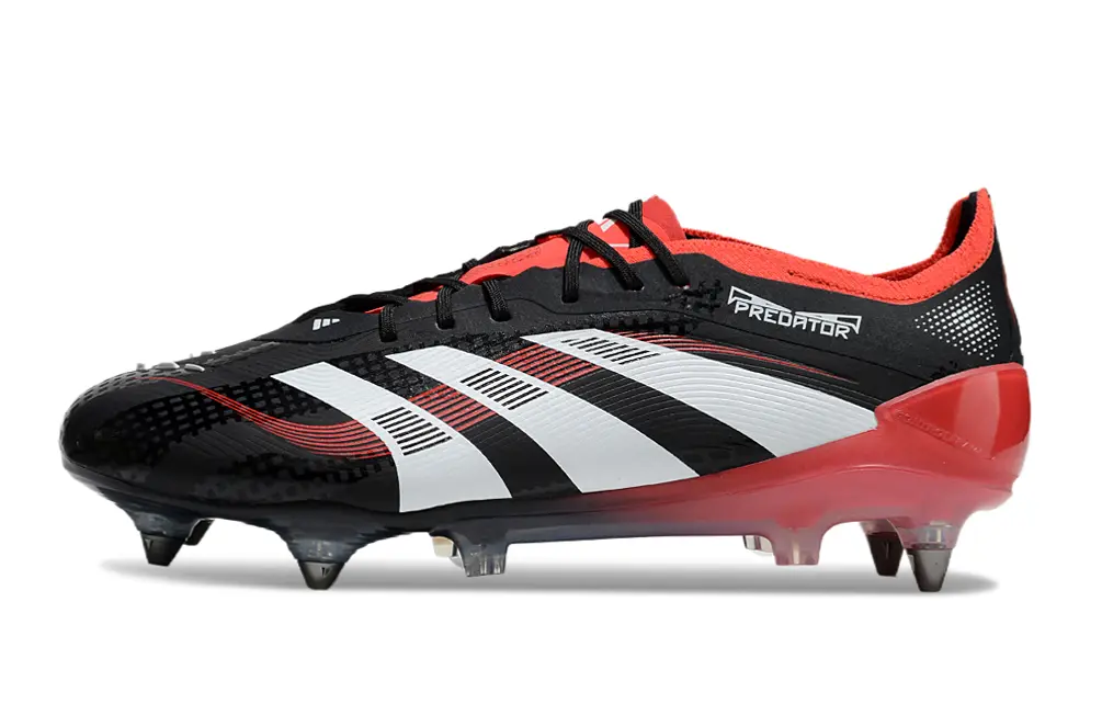 Adidas Predator 25 Elite SG - Black/Red Accent/White Detail