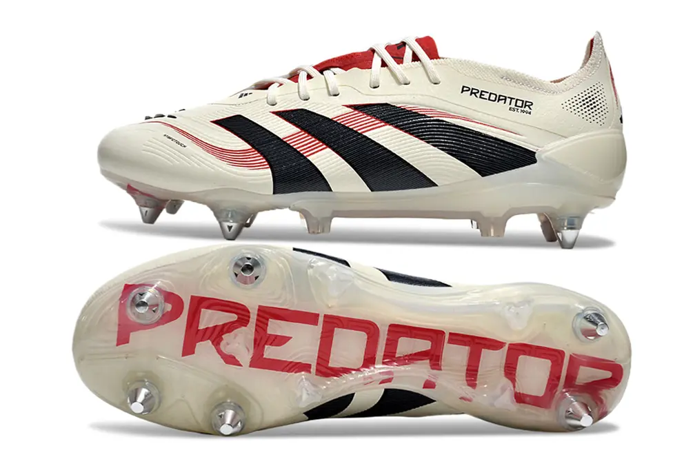 Adidas Predator 25 Elite SG - Cream/Black/Scarlet