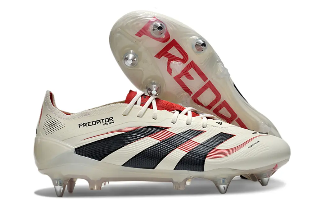Adidas Predator 25 Elite SG - Cream/Black/Scarlet