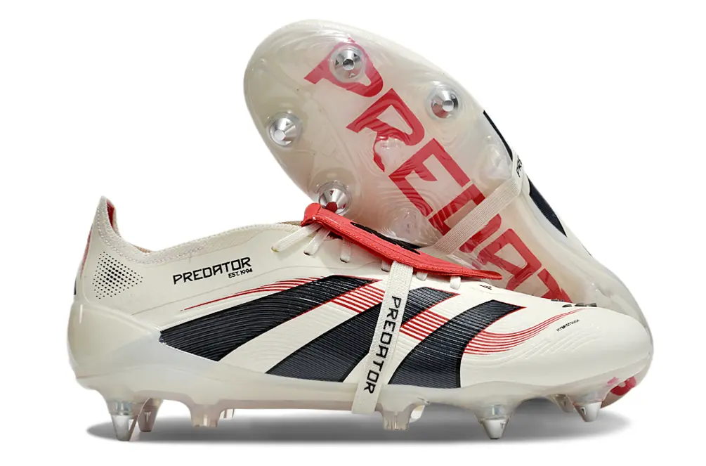 Adidas Predator 25 Elite Foldover Tongue SG - White/Crimson Red/Deep Black