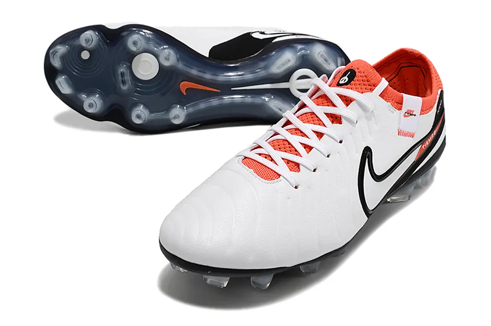 Nike Tiempo Legend 10 Elite FG - White/Highlight Orange/Black