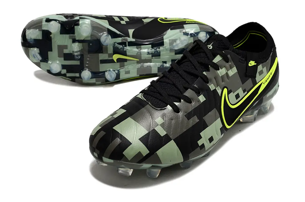 Nike Tiempo Legend 10 Elite FG - Black/Lime Green/Grey Camouflage