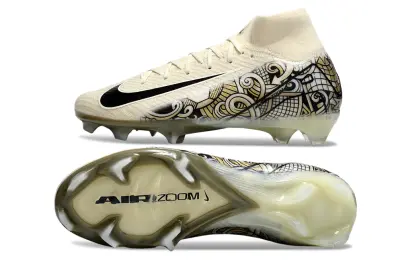 Nike Air Zoom Mercurial Superfly 10 Elite FG - Beige/Golden Black/Artistic Design