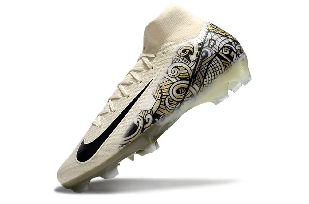 Nike Air Zoom Mercurial Superfly 10 Elite FG - Beige/Golden Black/Artistic Design