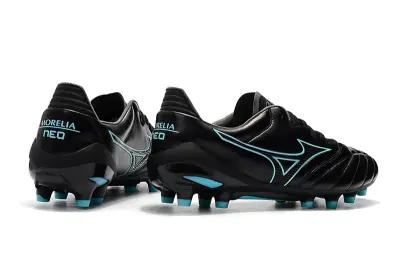 Mizuno Morelia Neo 2 FG - Black/Aqua Blue/Charcoal Grey