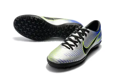 Nike Mercurial Victory 6 TF Astro Turf Soccer Shoes - Silver/Lime Green/Navy Blue