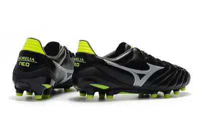 Mizuno Morelia Neo 2 FG - Black/Lime Green/Metallic Silver