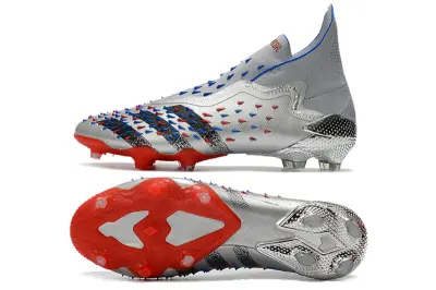 Adidas Predator Freak+ Laceless FG - Silver/Electric Blue/Fiery Red