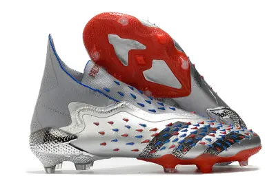 Adidas Predator Freak+ Laceless FG - Silver/Electric Blue/Fiery Red