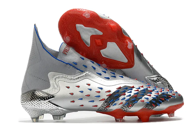Adidas Predator Freak+ Laceless FG - Silver/Electric Blue/Fiery Red