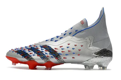 Adidas Predator Freak+ Laceless FG - Silver/Electric Blue/Fiery Red