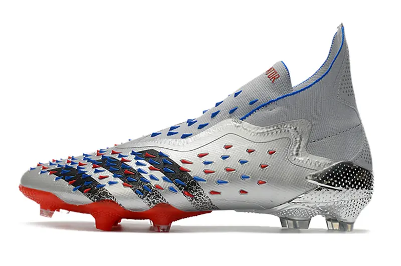 Adidas Predator Freak+ Laceless FG - Silver/Electric Blue/Fiery Red