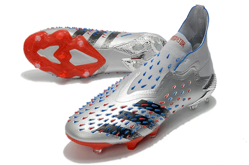 Adidas Predator Freak+ Laceless FG - Silver/Electric Blue/Fiery Red