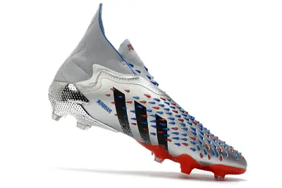 Adidas Predator Freak+ Laceless FG - Silver/Electric Blue/Fiery Red