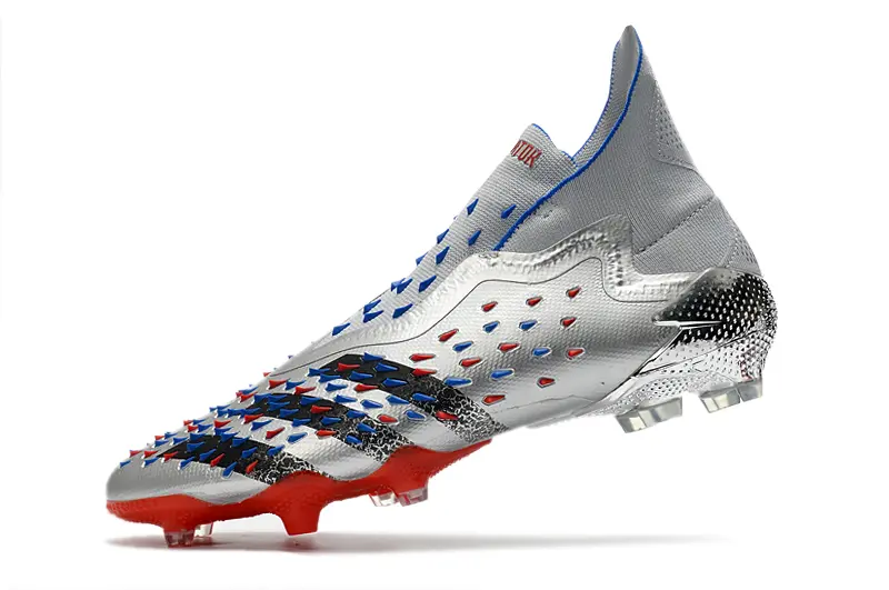 Adidas Predator Freak+ Laceless FG - Silver/Electric Blue/Fiery Red