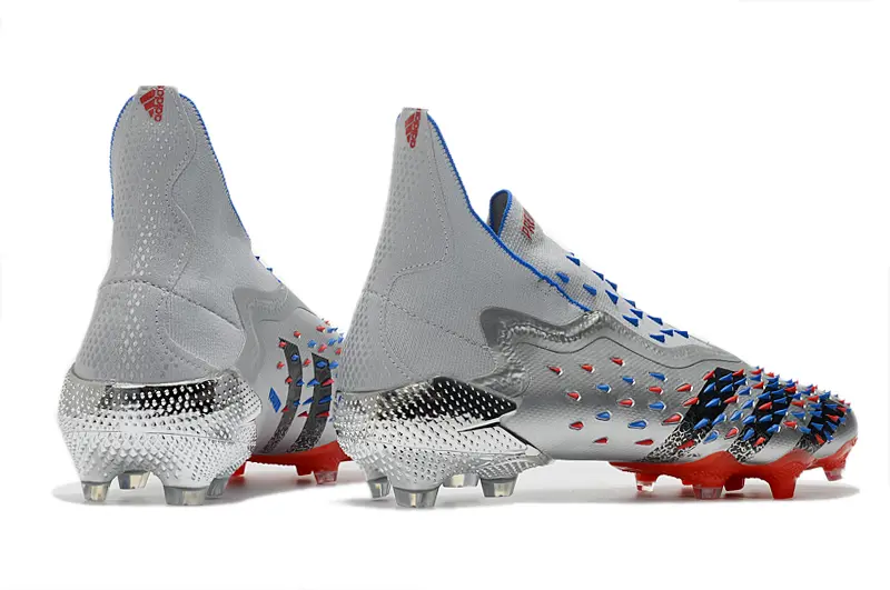 Adidas Predator Freak+ Laceless FG - Silver/Electric Blue/Fiery Red