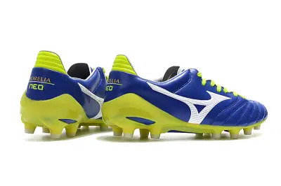 Mizuno Morelia Neo 2 FG - Blue/Electric Green/Neon Yellow