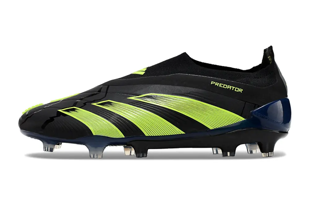 MerkyFC x Adidas Predator 24 Elite Laceless FG - Black/Electric Green/Deep Navy