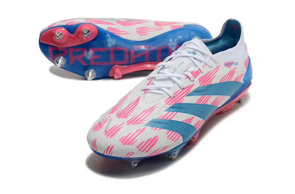 Adidas Predator 24 Elite SG - White/Sky Blue/Hot Pink