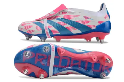 Adidas Predator 24 Elite Foldover Tongue SG - White/Blue Lagoon/Pink Blush