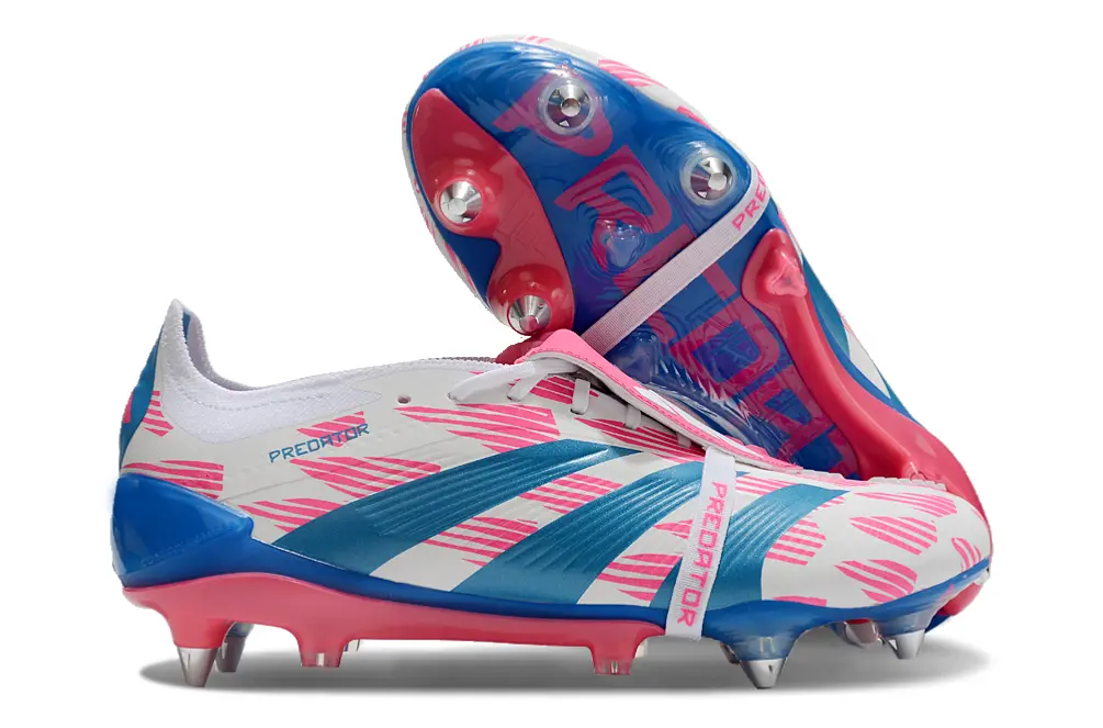 Adidas Predator 24 Elite Foldover Tongue SG - White/Blue Lagoon/Pink Blush