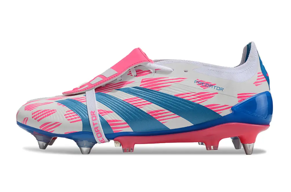 Adidas Predator 24 Elite Foldover Tongue SG - White/Blue Lagoon/Pink Blush