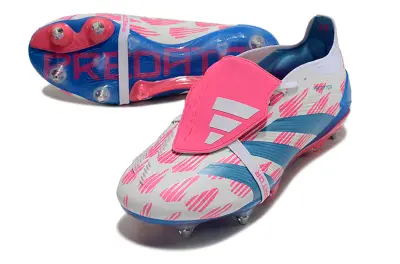 Adidas Predator 24 Elite Foldover Tongue SG - White/Blue Lagoon/Pink Blush