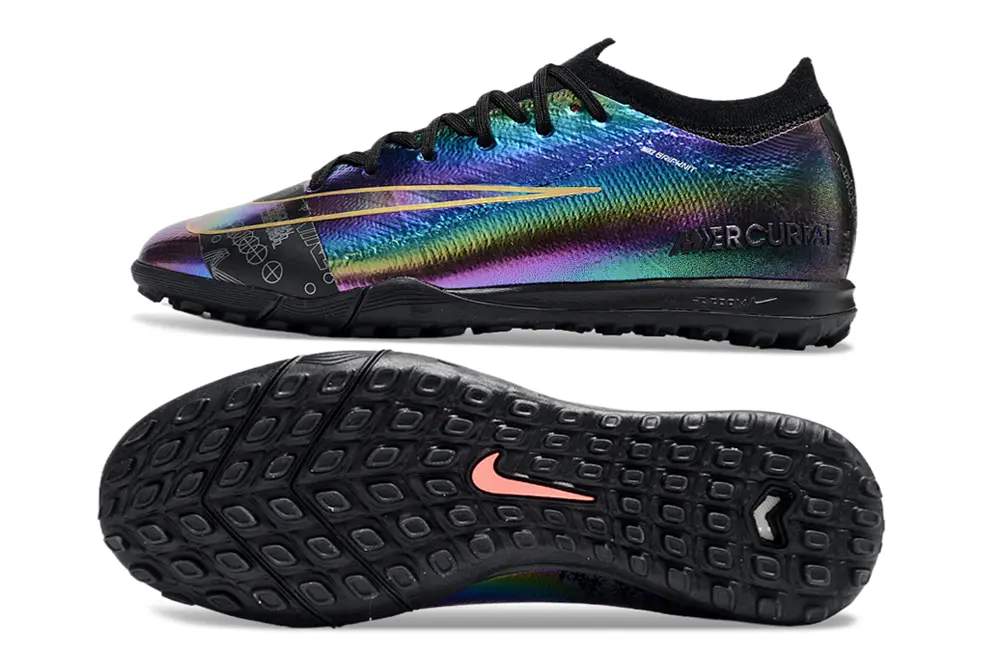 Nike Air Zoom Mercurial Vapor 16 Elite TF - Black/Iridescent Blue/Pink