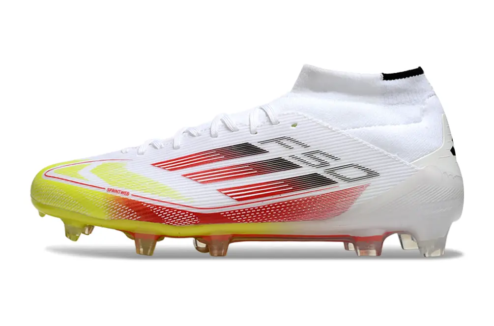 Adidas F50 Elite Mid FG - White/Vivid Yellow/Fiery Red