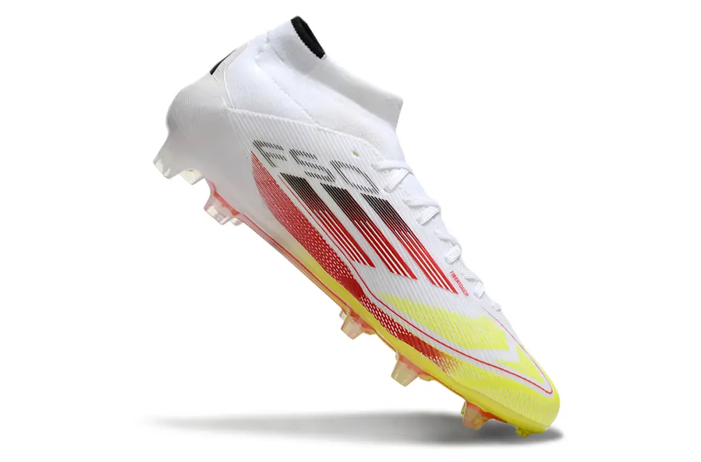 Adidas F50 Elite Mid FG - White/Vivid Yellow/Fiery Red