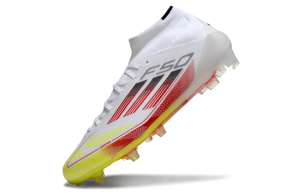 Adidas F50 Elite Mid FG - White/Vivid Yellow/Fiery Red
