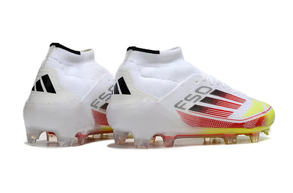 Adidas F50 Elite Mid FG - White/Vivid Yellow/Fiery Red