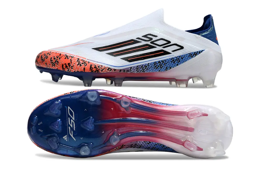 Son x Adidas F50 Elite Laceless FG - White/Bright Orange/Dark Blue