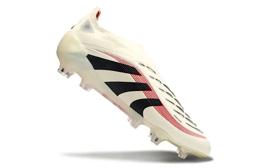 Adidas Predator 25 Elite Laceless FG - White/Crimson Burst/Black Shadow