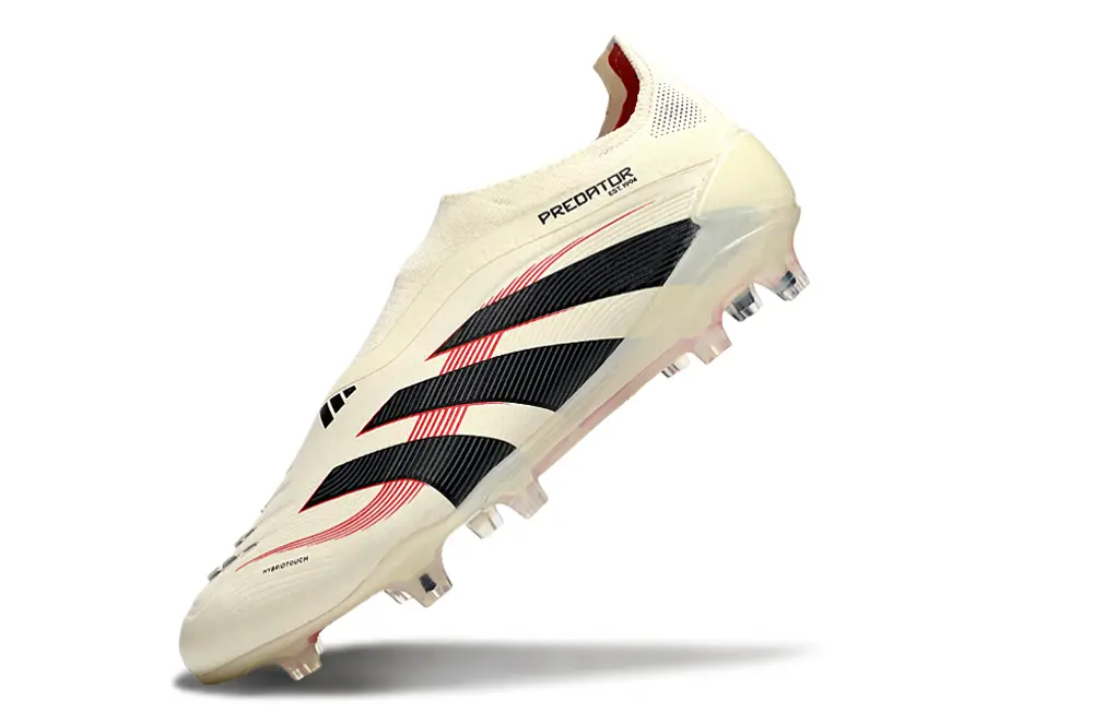 Adidas Predator 25 Elite Laceless FG - White/Crimson Burst/Black Shadow