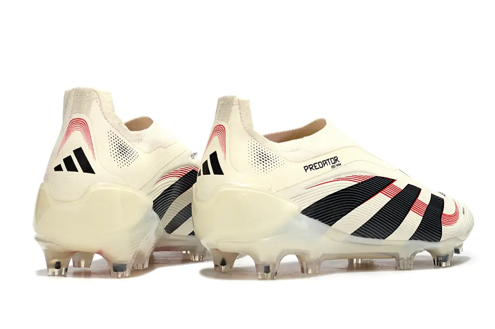 Adidas Predator 25 Elite Laceless FG - White/Crimson Burst/Black Shadow