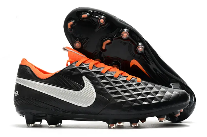 Nike Tiempo Legend 8 Elite FG - Black/Vibrant Orange/Steel Gray
