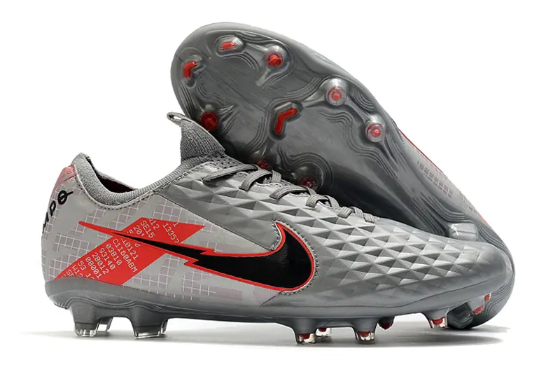 Nike Tiempo Legend 8 Elite FG - Gray/Electric Red/Black