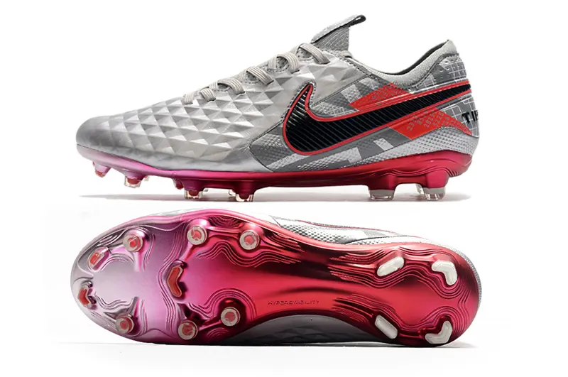 Nike Tiempo Legend 8 Elite FG - Grey/Crimson Red/Jet Black