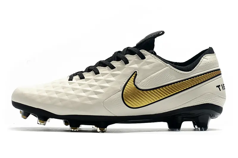 Nike Tiempo Legend 8 Elite FG - White/Golden Accent/Black Trim