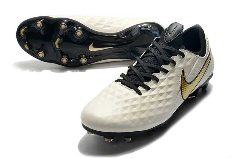 Nike Tiempo Legend 8 Elite FG - White/Golden Accent/Black Trim