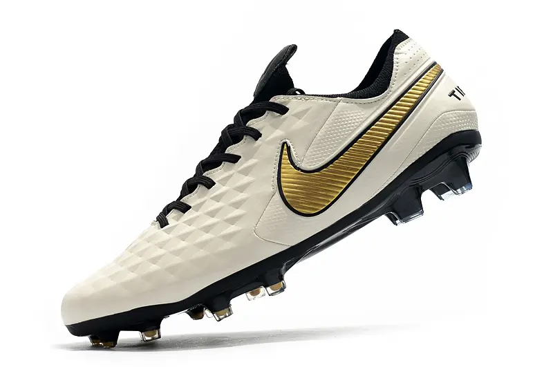 Nike Tiempo Legend 8 Elite FG - White/Golden Accent/Black Trim