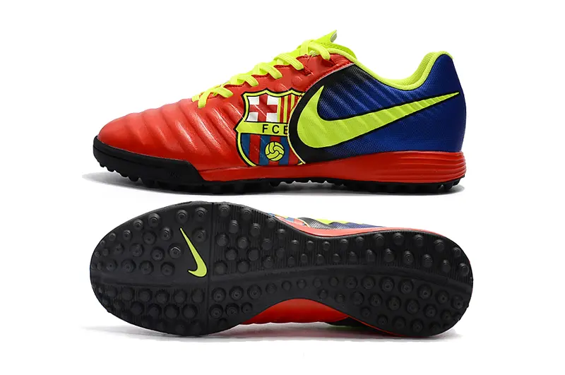 Nike Tiempo Ligera 4 TF - Red/Neon Yellow/Navy Blue