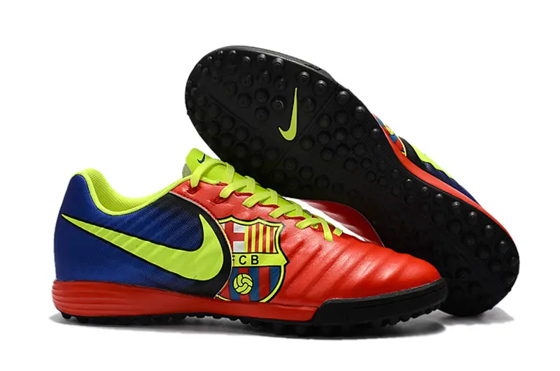 Nike Tiempo Ligera 4 TF - Red/Neon Yellow/Navy Blue