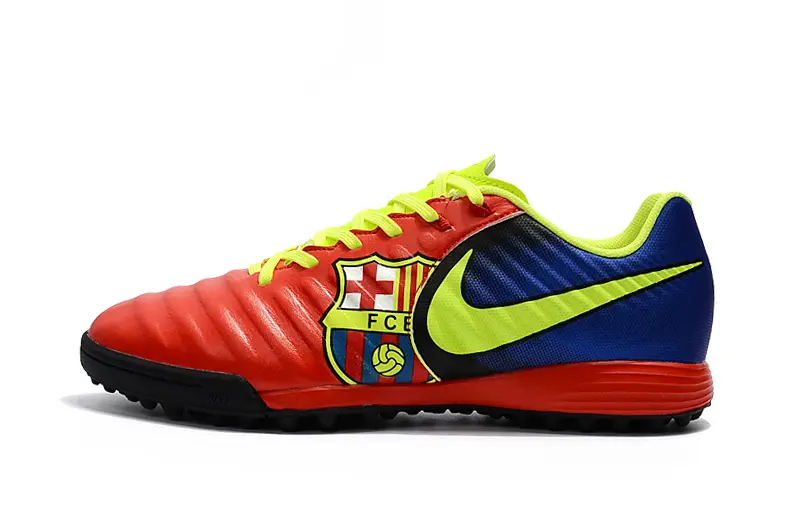 Nike Tiempo Ligera 4 TF - Red/Neon Yellow/Navy Blue