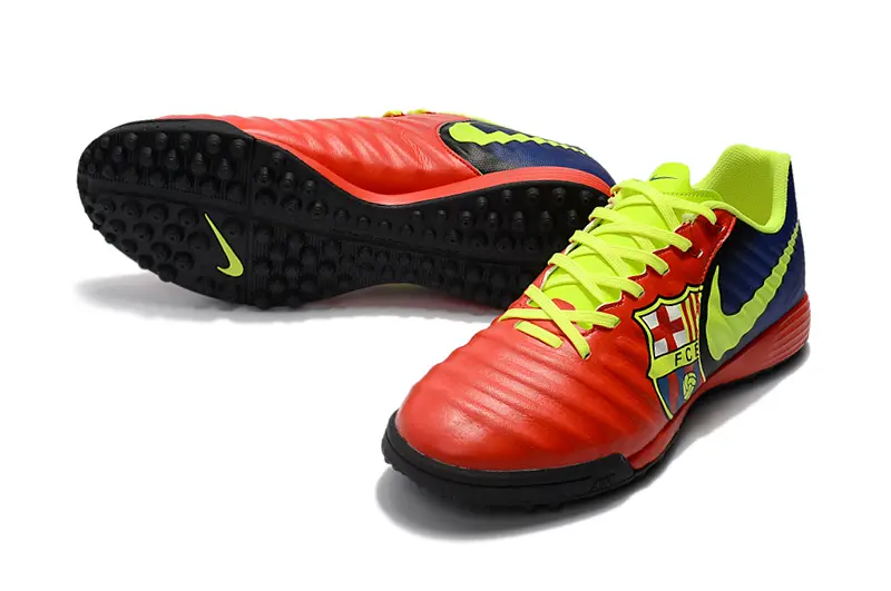 Nike Tiempo Ligera 4 TF - Red/Neon Yellow/Navy Blue