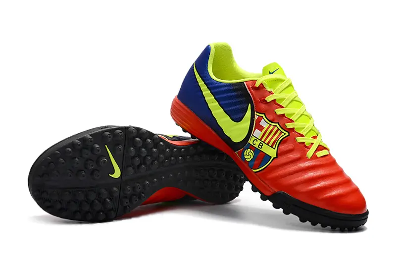 Nike Tiempo Ligera 4 TF - Red/Neon Yellow/Navy Blue