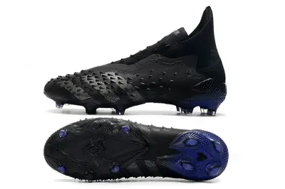 Adidas Predator Freak+ Laceless FG - Black/Midnight Black/Deep Blue