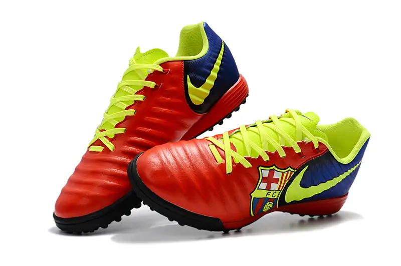 Nike Tiempo Ligera 4 TF - Red/Neon Yellow/Navy Blue